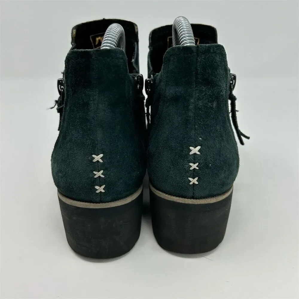 Reef Dark Dark Green Suede Voyage Low Bootie Size 8 Water-Friendly Casual Zipper